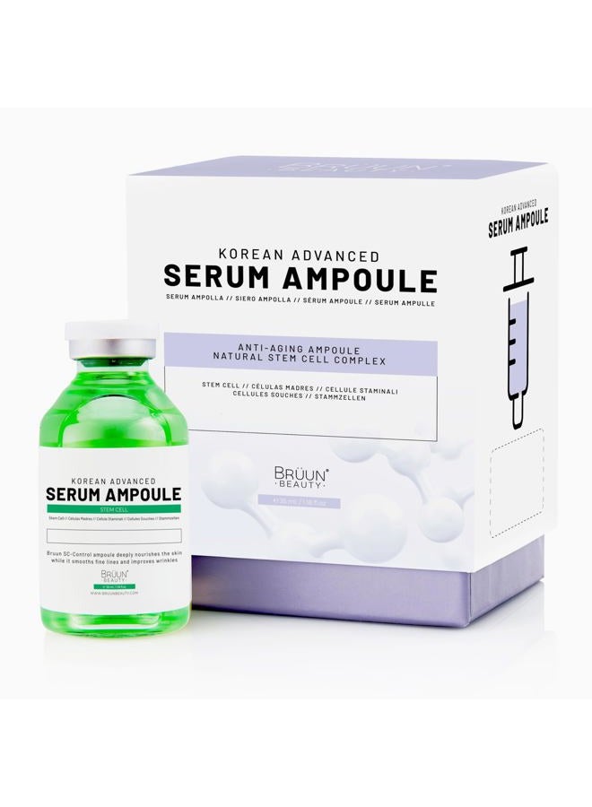 BRÜUN SC - أمبولات خلايا الجذعية للتحكم - سيروم كوري لتعزيز الميكرو إبر للوجه والجسم للاستخدام مع أو بدون قلم ديرما للعناية بالبشرة 1.18 أونصة سائلة - Image 1