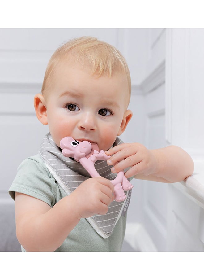 bibado - Dotty The Dinosaur™ Multi-Sensory Teether Designed To Strengthen And Develop Mouth Muscles Suitable For 3 Months And Above - Blush - Image 1