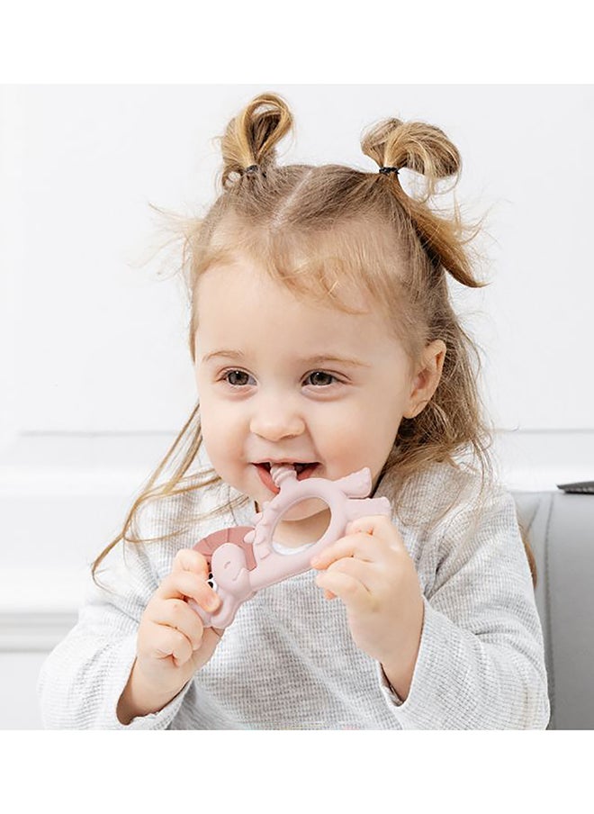 bibado - Dotty The Dinosaur™ Multi-Sensory Teether Designed To Strengthen And Develop Mouth Muscles Suitable For 3 Months And Above - Blush - Image 1