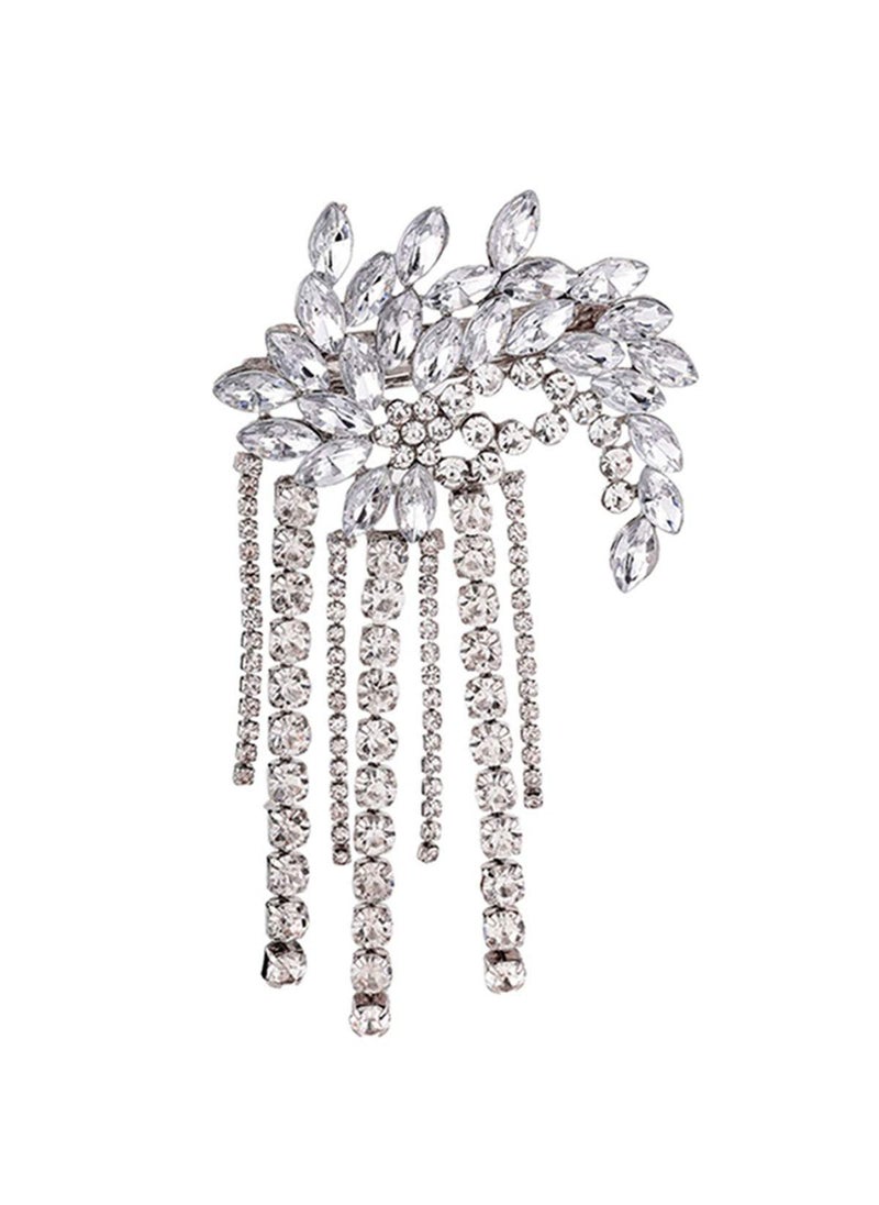 Suoirblss Suoirblss 1PC Women Lady Girls Rhinestones French Hair Barrette Hairclip Elegant Butterfly Tassels Hairpin Fancy Hair Accessories Spring Clips 