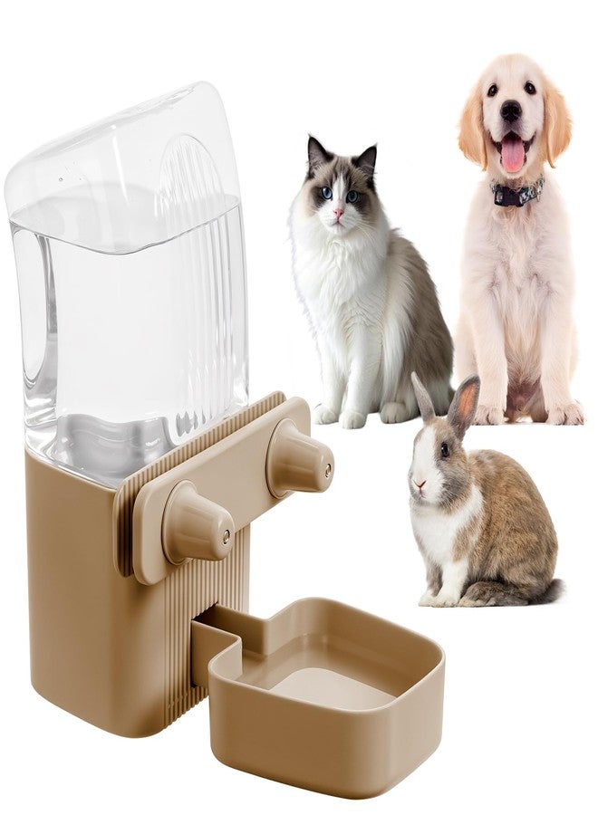 Kenond 50 oz Rabbit Water Dispenser,Gravity Dog Water Bowl Dispenser for Cage,Auto Water Bottle for Ferret,Cat,Dog and Other Animals, Compatible with Widemouth Cages, Wire Cages and Crates(Brown) - Image 1