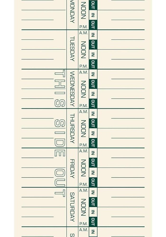 TOPS Weekly Time Cards, 1-Sided, Manila with Green Print, 3-1/2" x 9", 500-Count (Model 1259) - Image 1