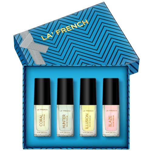 LA' French La French Perfume Gift Set 4X15ml each | Coral,Blaze, Illusion & Hunter EDP Fragrance Scent for Men and Women | Long Lasting Eau De Parfum | Perfume Gift Set for Men and Women - Image 1