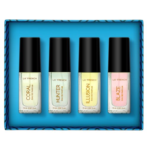 LA' French La French Perfume Gift Set 4X15ml each | Coral,Blaze, Illusion & Hunter EDP Fragrance Scent for Men and Women | Long Lasting Eau De Parfum | Perfume Gift Set for Men and Women - Image 2