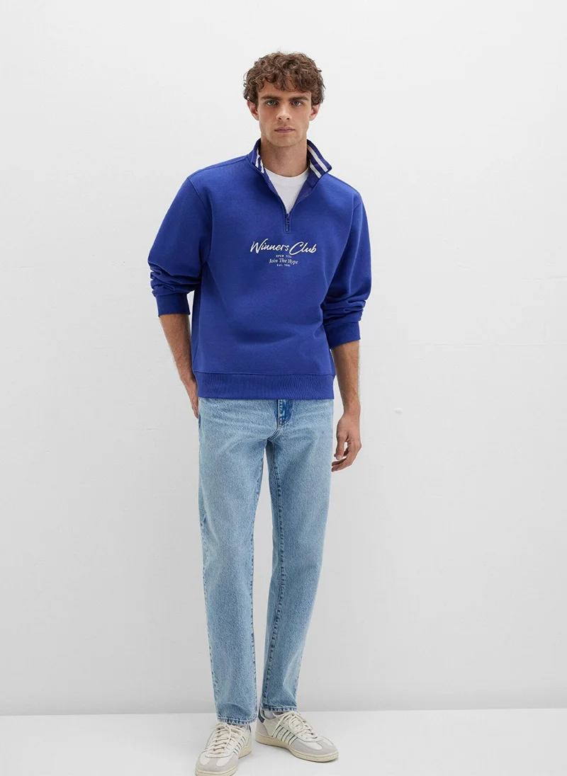 MAVI Blue Polo Sweatshirt