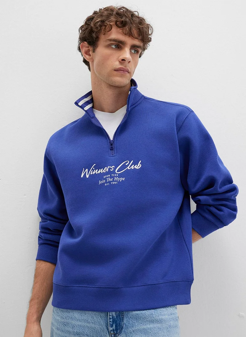 MAVI Blue Polo Sweatshirt