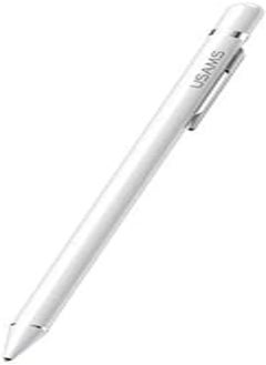 USAMS US-ZB157 Active Touch Screen Capacitive Stylus Pen with Clip Bluetooth Compatible with All Tablets Support Stylus, Pencil - White