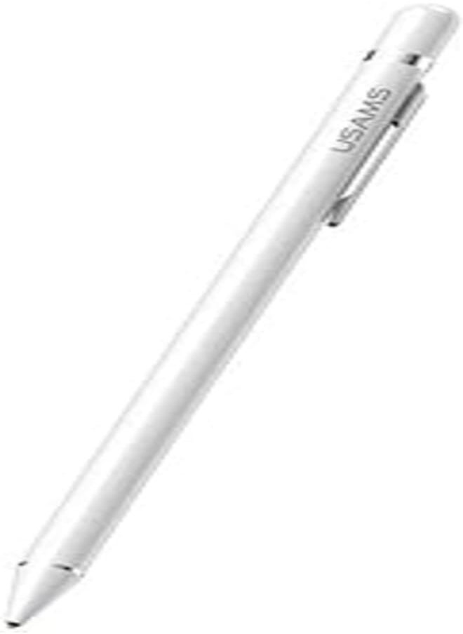 Usams - USAMS US-ZB157 Active Touch Screen Capacitive Stylus Pen with Clip Bluetooth Compatible with All Tablets Support Stylus, Pencil - White - Image 1