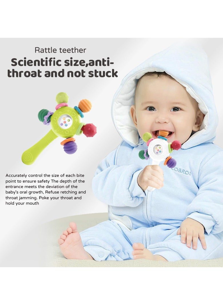 Whimsy Baby Teether Toys,Manhattan Rattle teether, Silicone Teething Chew for Babies 0 3 6 9 12 18 Months Baby Teething Toys for Newborn Infant Boys and Girls (Green) - Image 2