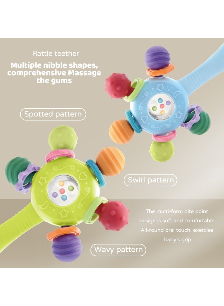 Whimsy Baby Rattle Teether Toy - Multi-Texture Grasping and Soothing Toy for Infants - Image 2
