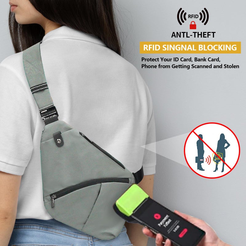 OSOCE Anti-Theft Sling Bag for Men, RFID Crossbody Chest Bag - Lightweight Travel Shoulder Bag for Hiking & Outdoor | Adjustable Strap, Fits iPad - Image 3