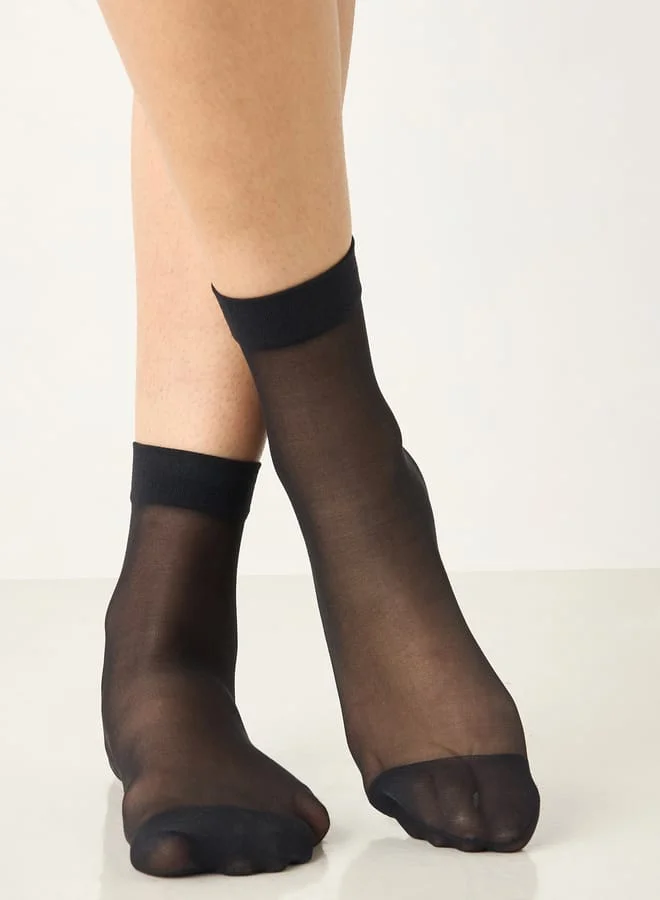Celeste Solid Ankle Length Socks with Elasticated Waistband