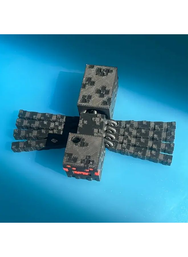 1 Piece 3D Printed Cube Pixel Spider Statue Black Plastic Animal Ornament Creative Home Car Decor Holiday Birthday Gift - Image 5