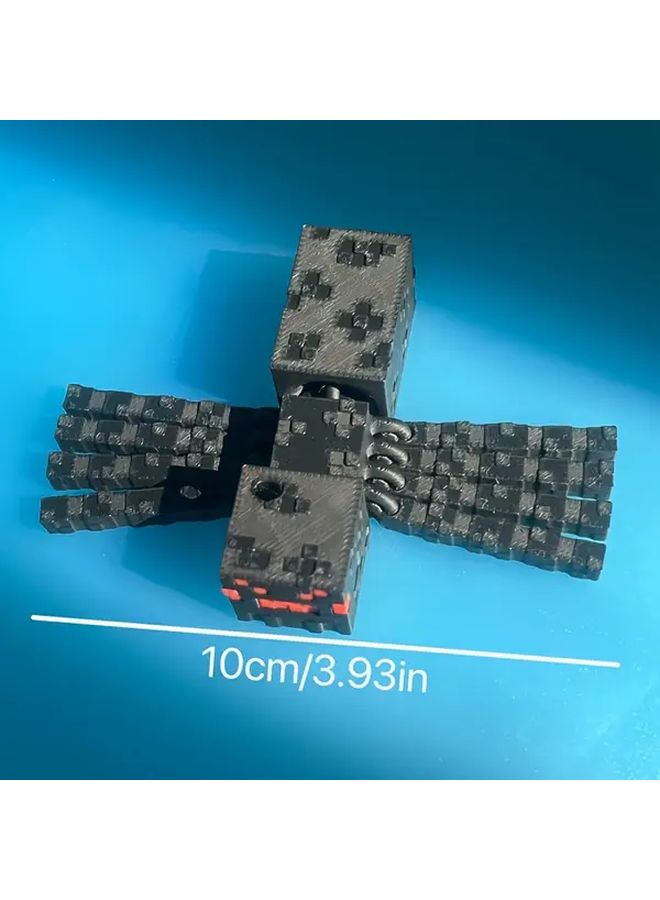 1 Piece 3D Printed Cube Pixel Spider Statue Black Plastic Animal Ornament Creative Home Car Decor Holiday Birthday Gift - Image 4