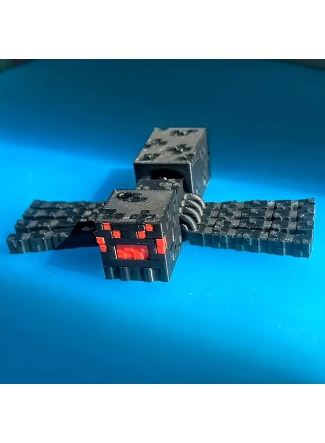1 Piece 3D Printed Cube Pixel Spider Statue Black Plastic Animal Ornament Creative Home Car Decor Holiday Birthday Gift - Image 2