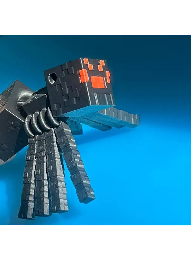 1 Piece 3D Printed Cube Pixel Spider Statue Black Plastic Animal Ornament Creative Home Car Decor Holiday Birthday Gift - Image 3