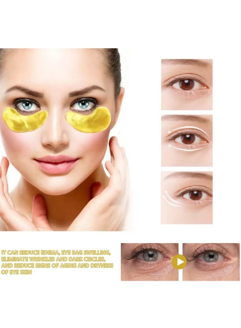 إيلهو بقع معالجة العين الذهب 24K الرائد ، قناع العين المضاد للشيخوخة هيالورونيك حامض العين ، تقلص الحلقات الداكنة ، التجاعيد ، الانتفاخ والحقائب ، العناية بالبشرة ، أساسيات السفر بحجم السفر ، 60 قطعة. - Image 4