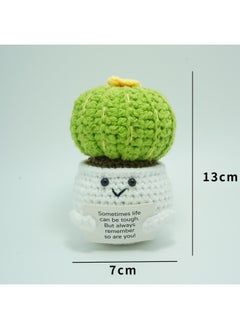 Wool Crocheted Sunflower Potted Hand-knitted Doll Active Potato Bee Ornaments Custom-Color:Yellow Flower Cactus White Potted Plant