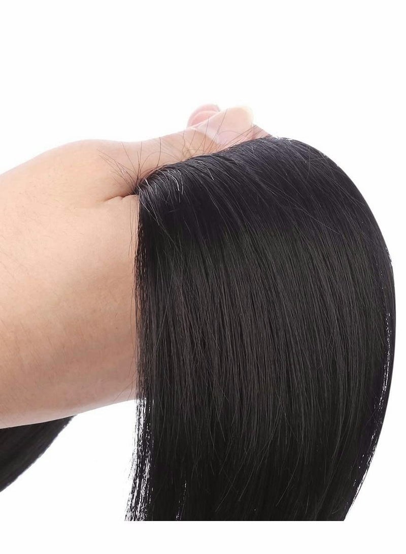 Excefore Long Straight Pony Tail Hair Clip in Ponytail Extension Wrap Around 24 Inch Synthetic Fiber (Light Chocolate Brown) - Image 5