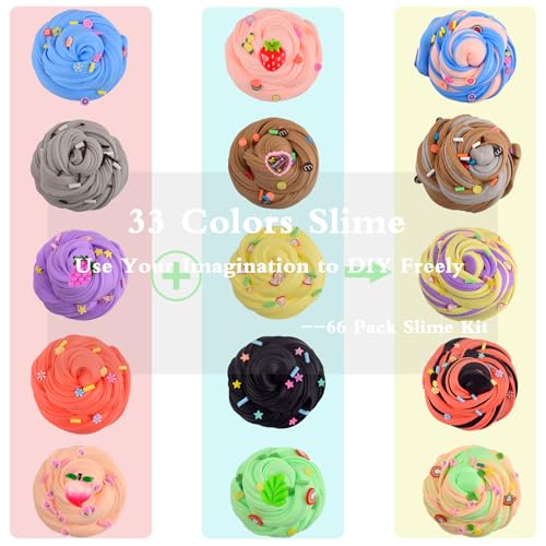 Rowecvce 66 Pack Mini Butter Slime Kit Super Soft and NonSticky Christmas Bulk Slime for Kids Party FavorsChristmas Stocking Stuffers Classroom RewardsGoodie Bag Stuffers for Teens Girls Boys 812 - Image 5