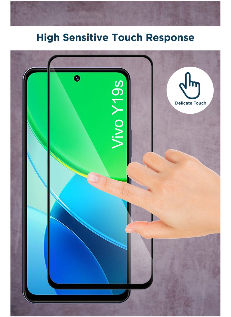 Generic - Vivo Y19s-Tempered Glass Screen Protector – High Transparency, Delicate Touch, Anti-Explosion, Smooth Arc Edges, Easy Installation, 9H Hardness HD Tempered Glass Screen Protector 99% Transparency with device's original screen clarity and brightness - Image 1