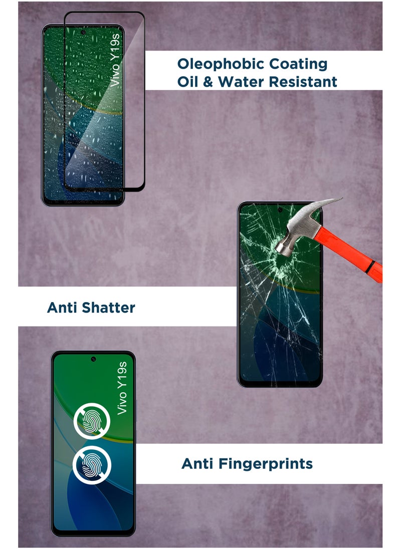 Generic - Vivo Y19s-Tempered Glass Screen Protector – High Transparency, Delicate Touch, Anti-Explosion, Smooth Arc Edges, Easy Installation, 9H Hardness HD Tempered Glass Screen Protector 99% Transparency with device's original screen clarity and brightness - Image 1