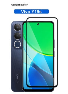 Vivo Y19s-Tempered Glass Screen Protector – High Transparency, Delicate Touch, Anti-Explosion, Smooth Arc Edges, Easy Installation, 9H Hardness HD Tempered Glass Screen Protector 99% Transparency with device's original screen clarity and brightness