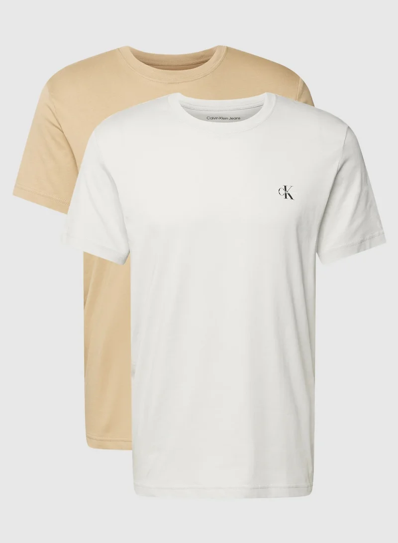 Calvin Klein Jeans 2 Pack Logo Crew Neck T-Shirt