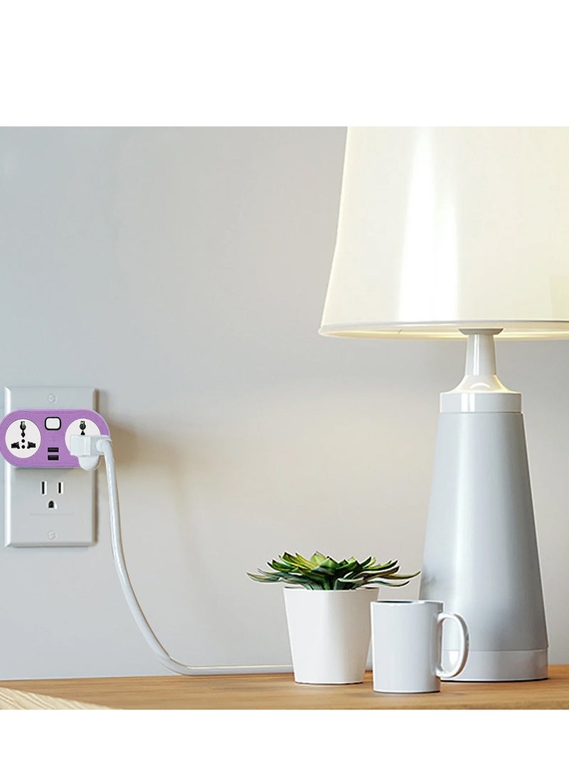 Generic - Power socket, 2 USB Charger conversion socket , 2 electric port , 10 amp, 250 volt, 2500 watt, purple , easy and save to use in residential apartments, factories, and workshop - Image 1