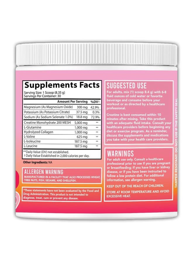 Angry Supplements مسحوق الكرياتين مونوهيدرات للنساء، معقد يحتوي على 5 جرام كرياتين لكل حصة + جلوتامين، كولاجين، BCAAs ومزيج ترطيب الطاقة، لبناء العضلات والأرداف، بدون نكهة، عبوة مزدوجة (60 حصة) - Image 4