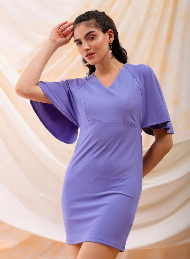 Freehand Women Fitted Casual Textured Mini Dress