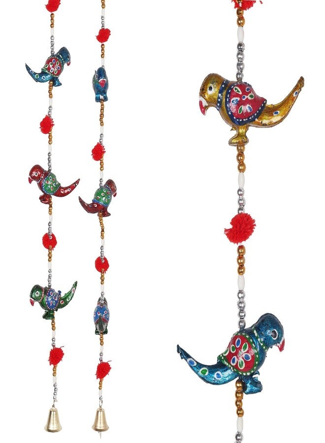 EtsiBitsi زينة باب راجستانية يدوية الصنع على شكل طائر ملون، زينة معلقة ملونة_TR_Showpiece_005 - Image 3