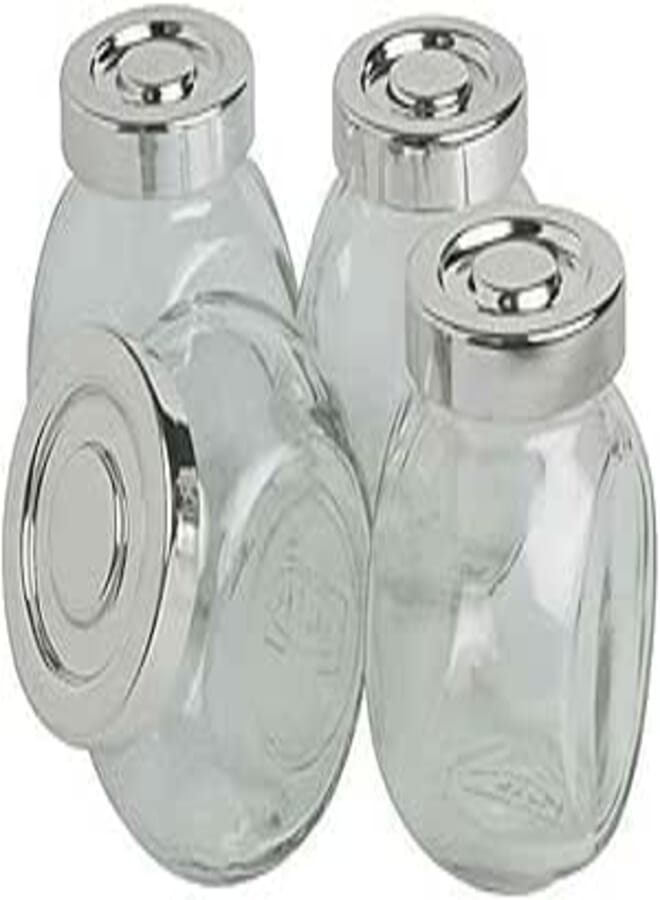 SHINE PACK OF 4 GLASS JAR SET DESIGN KITCHEN STORAGE HERBS SPICES SWEETS