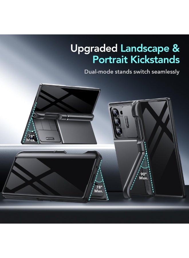 TONGATE Wallet for Z Fold 6 Case with Privacy Screen Protector, [Dual Stands & Card Holder][Anti Spy] Built-in S Pen Holder & Camera Cover Z6 Shockproof Phone Case for Samsung Galaxy Z Fold 6,Black - Image 4