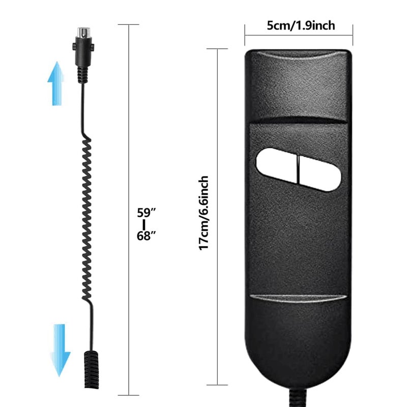 CUGLB Lift Chair Remote Replacement, 5 Pin 2 Buttons Straight Power Recliner Remote, Power Recliner Replacement Compatible for Most Lift Chair Brands - Image 2