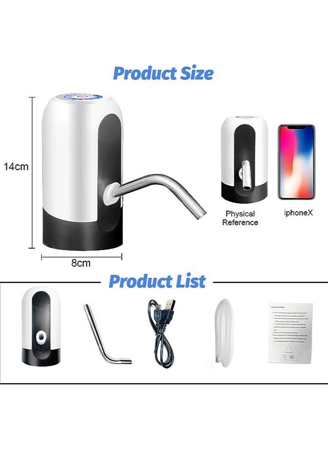 Generic - Gallon Water Bottle Pump, USB Charging Portable Electric Water Pump for for for 2-5 Gallon Jugs USB Charging Portable Water Dispenser for Office, Home, Camping, Kitchen and etc. White - Image 1
