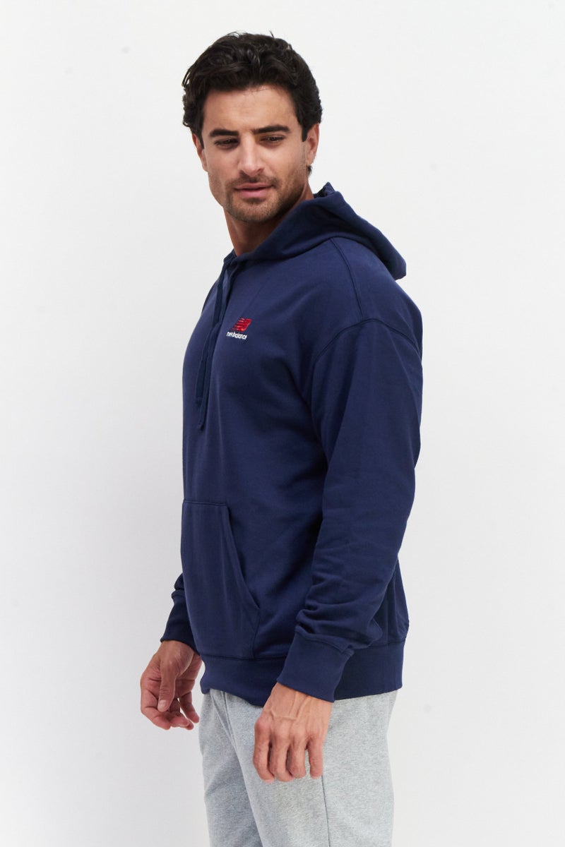 New Balance Men Sportswear Fit Long Sleeves Running Sweatshirt, Navy Blue Combo - Image 2