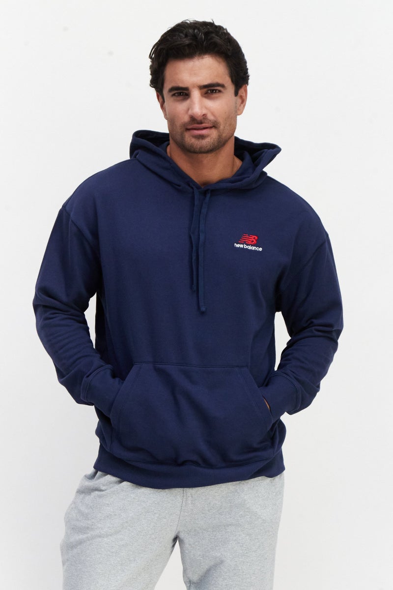 New Balance Men Sportswear Fit Long Sleeves Running Sweatshirt, Navy Blue Combo - Image 1