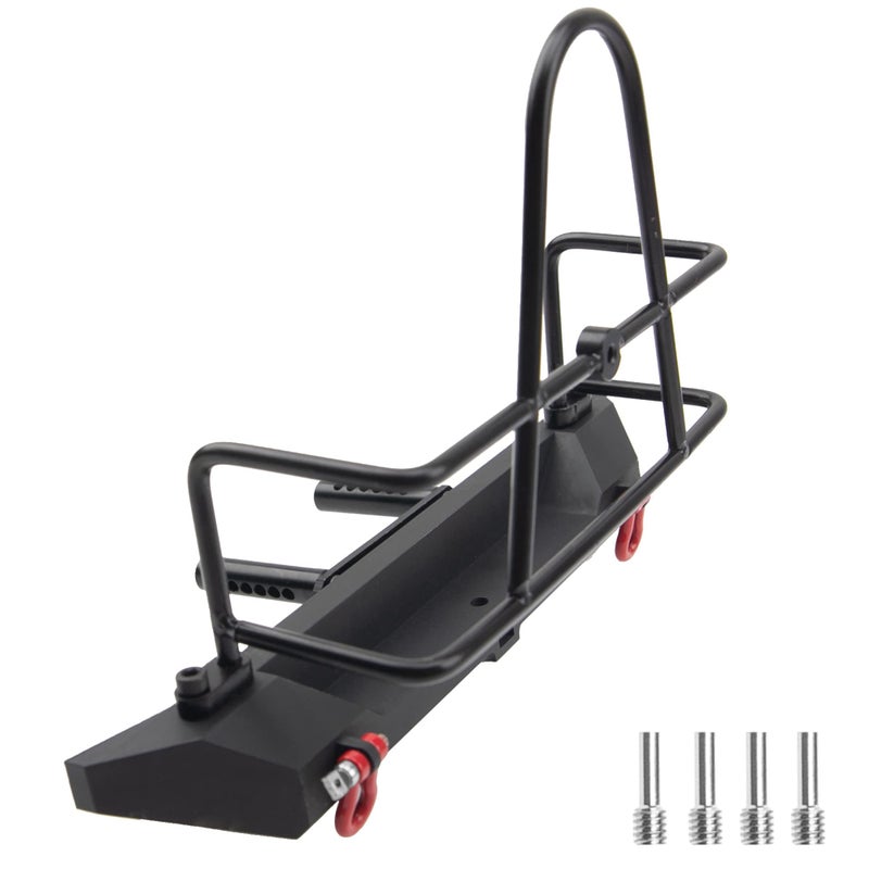 Share Goo ShareGoo Metal Bumper with Tow Trailer Compatible with Axial SCX10 90046 90047 Traxxas TRX4 Redcat Gen8 110 RC Crawler Car Rear Bumper - Image 3