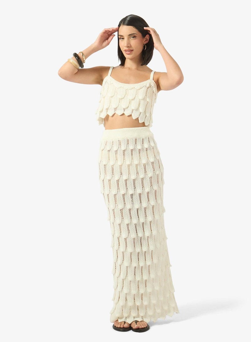 جينجر طقم بلوزة كروشيه وتنورة ماكسي - Image 1