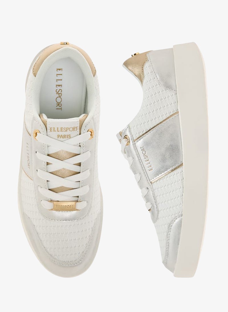 ELLE Women's Textured Sneakers with Lace-Up Closure - Image 2