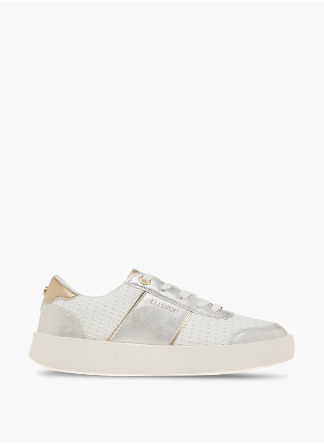 ELLE Women's Textured Sneakers with Lace-Up Closure  - Image 3