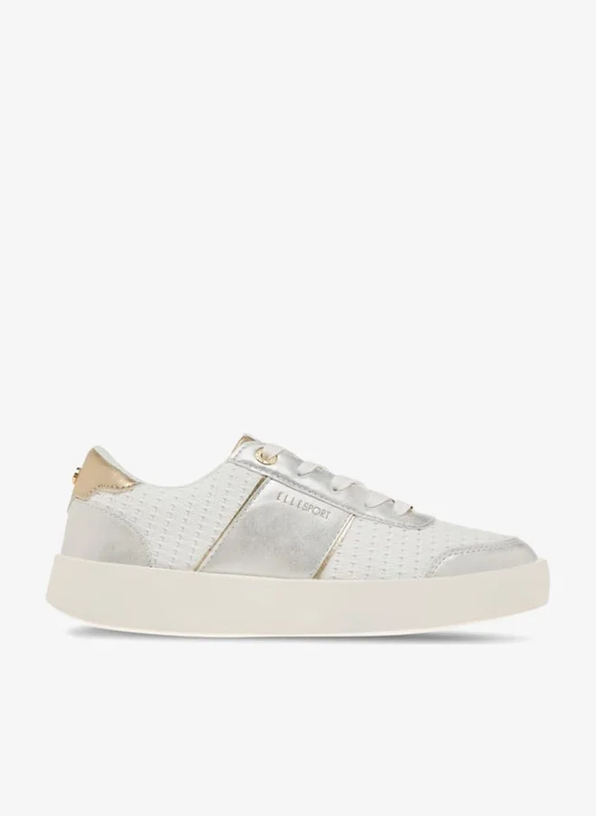 ELLE Women's Textured Sneakers with Lace-Up Closure