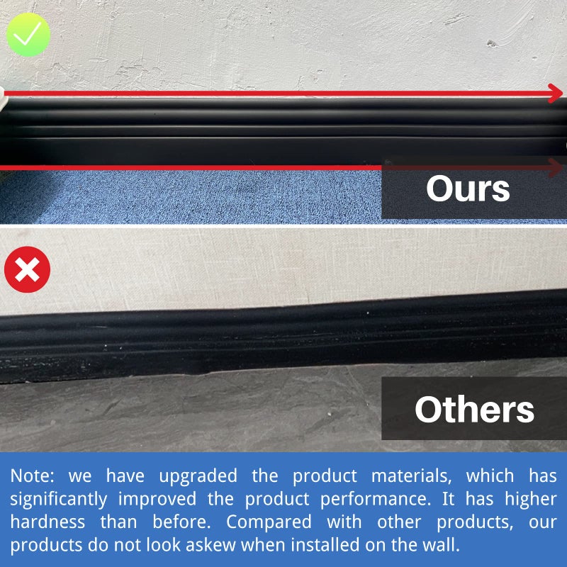 COUKIU Flexible Baseboard Molding Trim, Peel and Stick Rubber Wall Base Moulding Trim, 4 Inch x 10 Feet Self-Adhesive Vinyl Wall Base Cove Base (Pure White) - Image 4