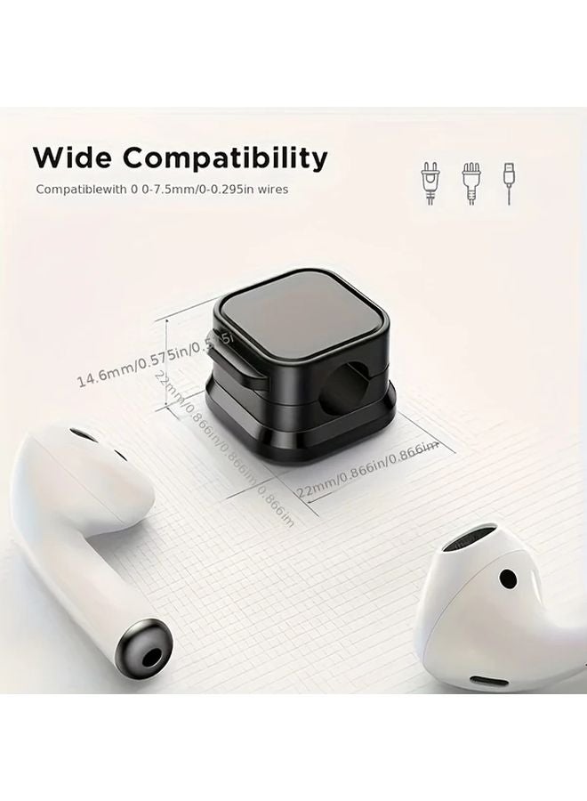 منظم الكابلات المغناطيسي الأسود 6 قطع قابل للتعديل تركيب حائط غير منزلق للمكتب والسيارة - Image 5