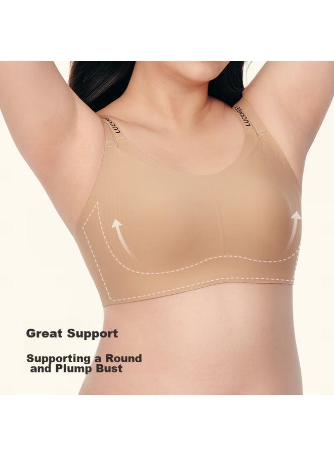 Luckmeey Plus Size Bra With Rabbit Ear Straps, Invisible Back, Comfortable And Slimming Bra For Large Busts - Image 3