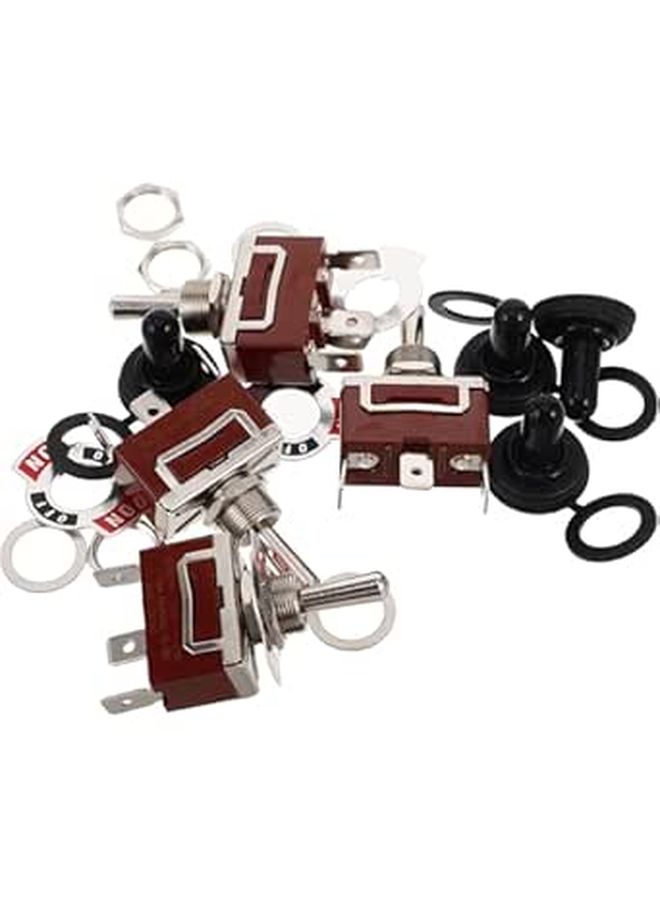 4 Pcs Waterproof 3 Way Momentary Toggle Switch Kit with Cap Cover for Automotive Marine Boat - Image 1