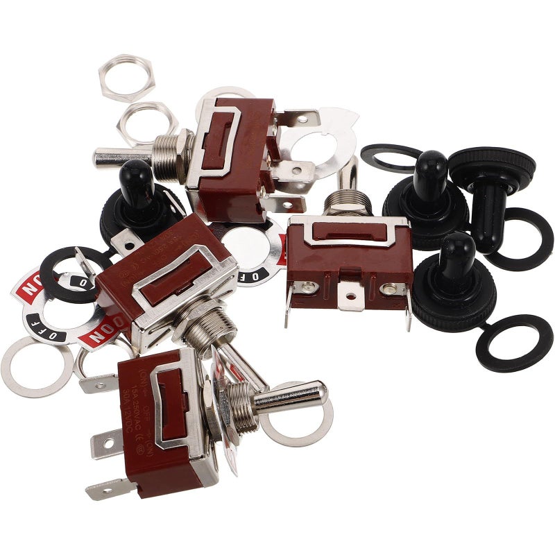 4 Pcs Waterproof 3 Way Momentary Toggle Switch Kit with Cap Cover for Automotive Marine Boat - Image 2