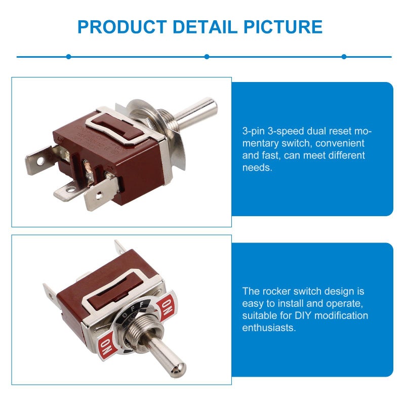 4 Pcs Waterproof 3 Way Momentary Toggle Switch Kit with Cap Cover for Automotive Marine Boat - Image 4