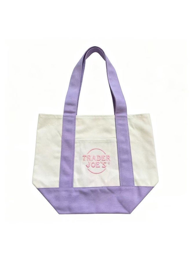 Trader Joe's Medium Canvas Tote Bag (Lavender Purple) - Image 1